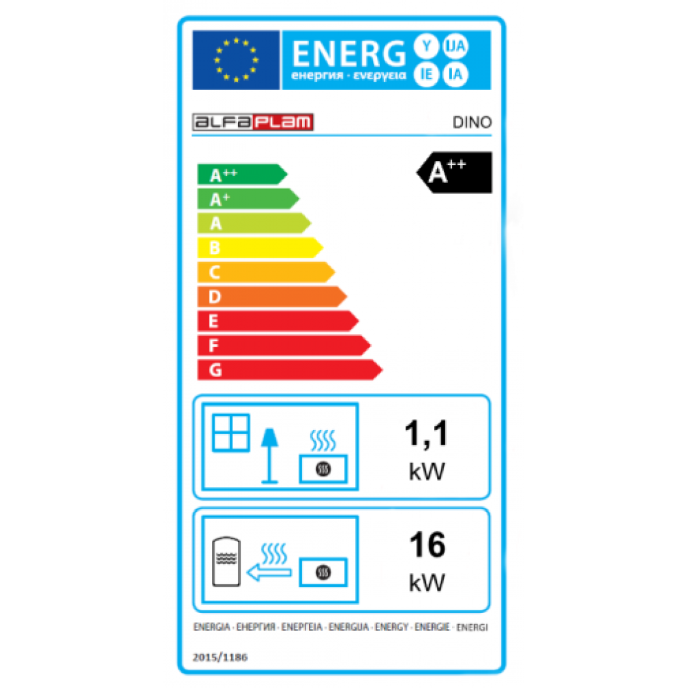 Pilleovn med vandtank / Pilleovn til centralvarme Alfa Plam Dino Brun, 17kW | Pilleovne med vandtank / Pilleovne til centralvarme | Pilleovne |