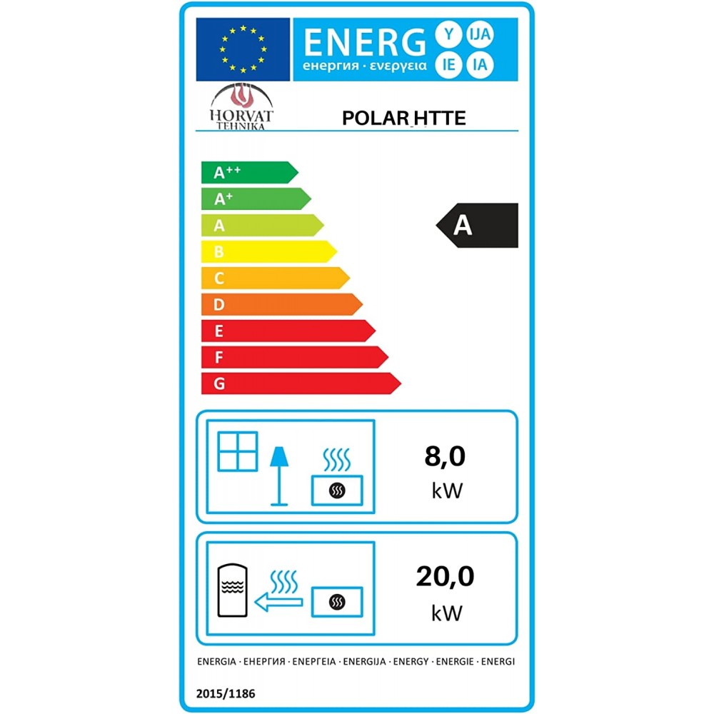 Brændekomfur med vandtank Horvat Polar HTTE, 28 kW | Brændekomfurer | Brænde |