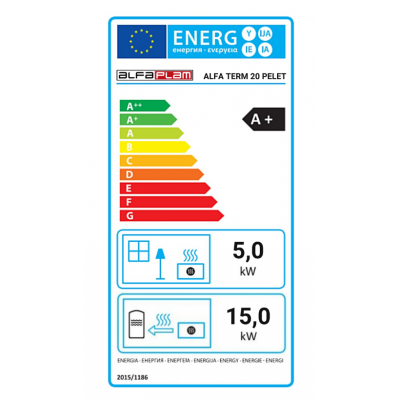 Pillekomfur med vandtank Alfa Plam Alfa Term 20 Pellet Hvid, 20kW - Pilleovne med vandtank / Pilleovne til centralvarme