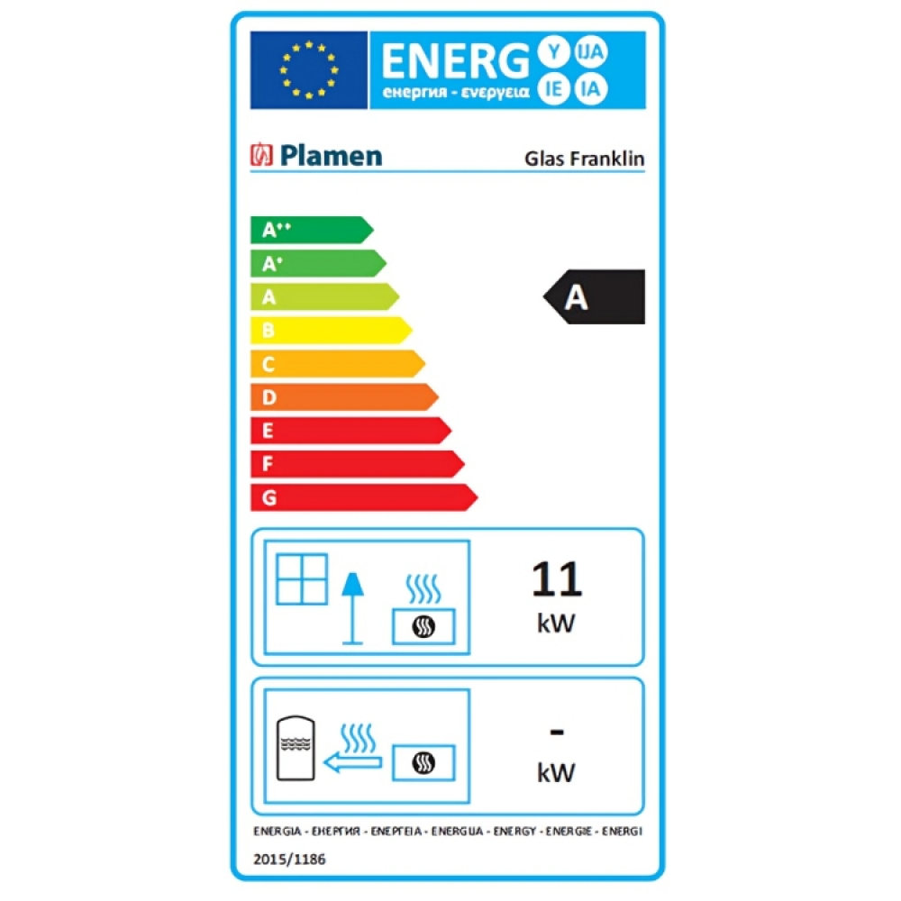 Brændeovn Plamen Glas Franklin 11kW | Konvektionsbrændeovne | Brændeovne |