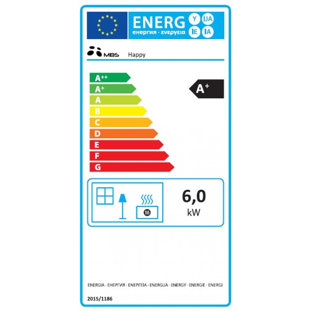 Brændeovn MBS Happy, Elfenben, 6kW | Direkte brændeovne | Brændeovne |