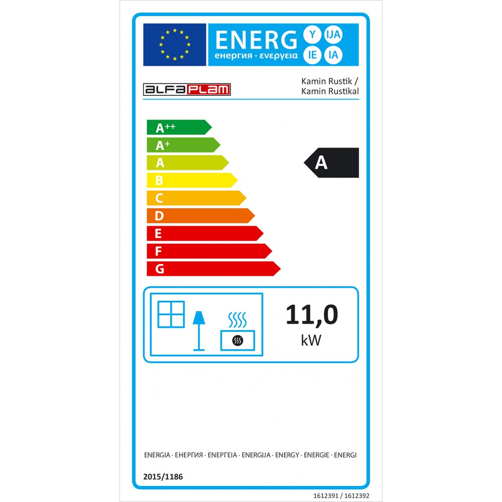 Brændeovn Alfa Plam Rustikal med støbejernslåge, 11 kW | Konvektionsbrændeovne | Brændeovne |