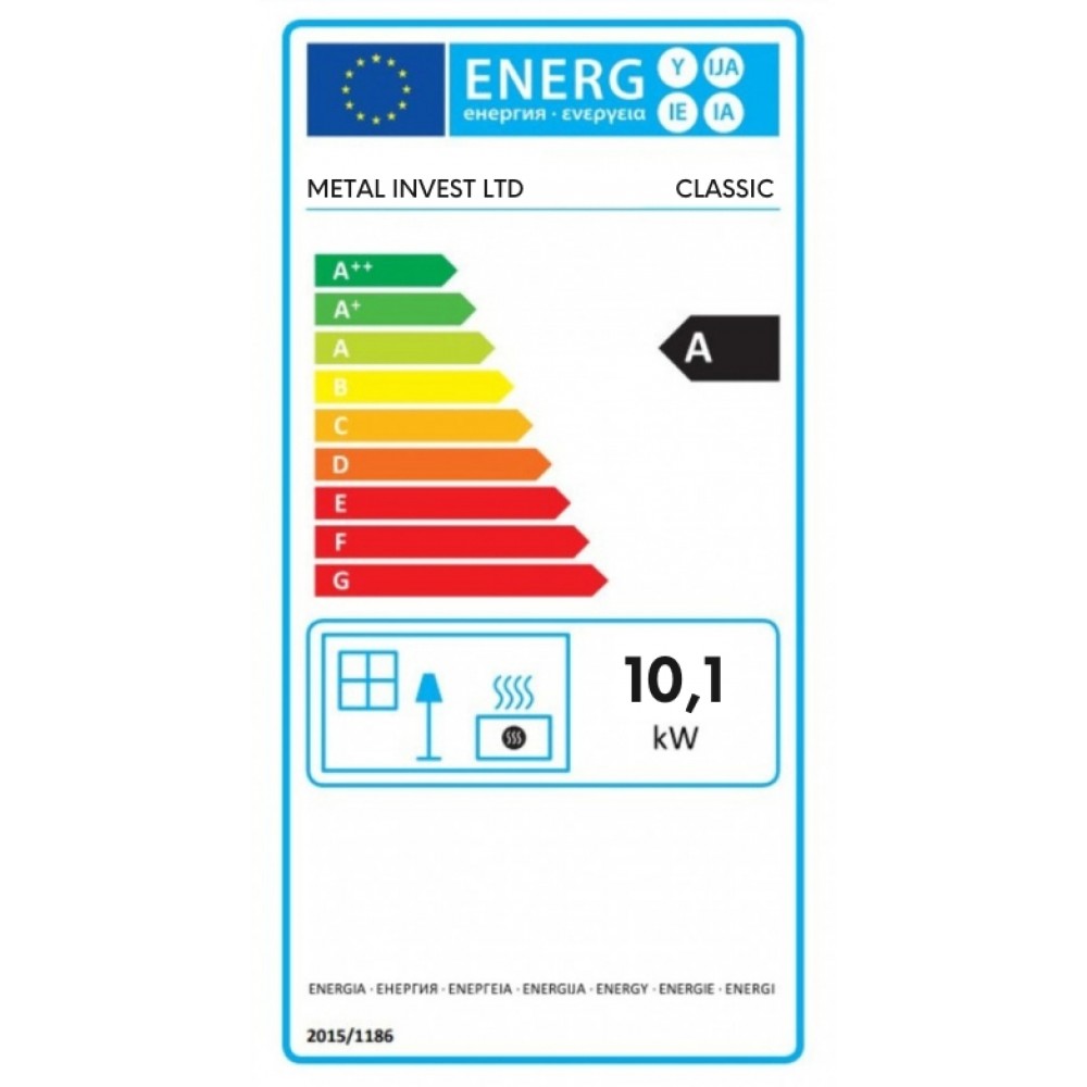 Brændeovn Metalik Classic med massivt støbejernstop, 10.1 kW | Direkte brændeovne | Brændeovne |