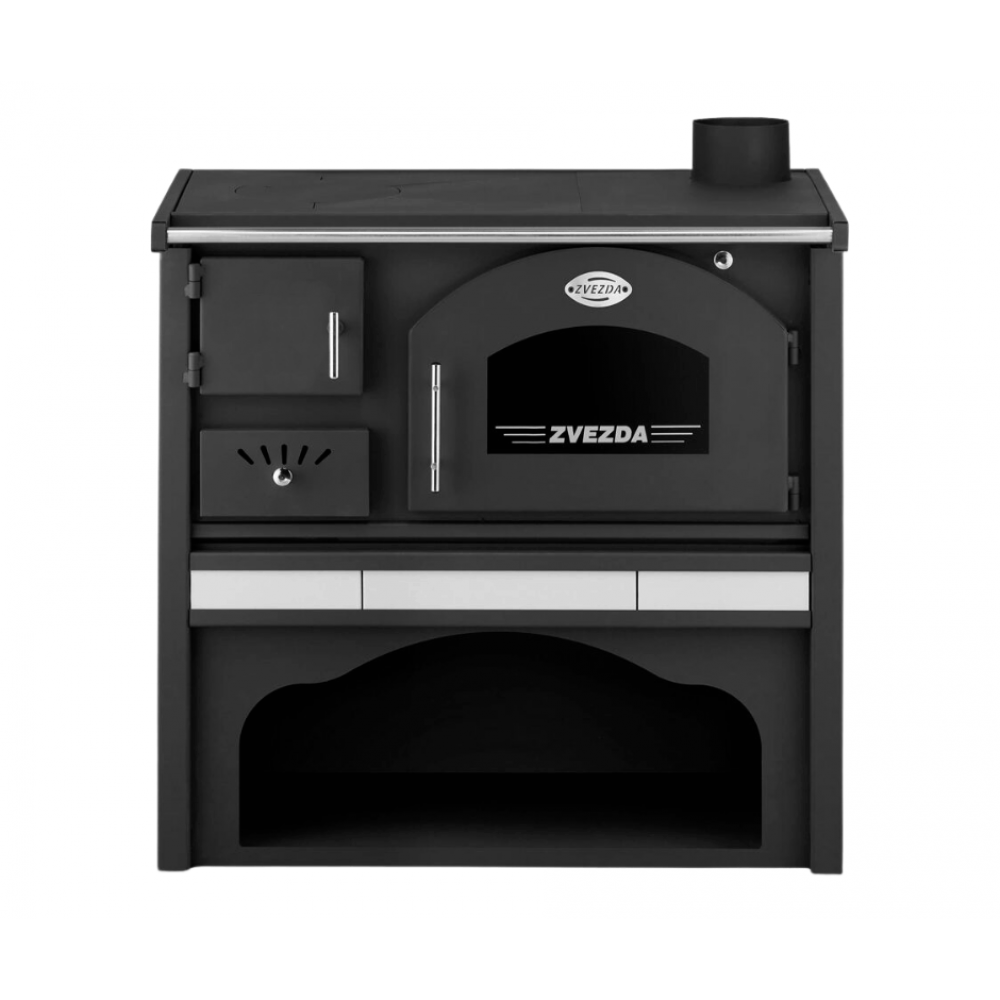Brændekomfur Zvezda Classic GF, Keramisk, 5.7 kW | Brændekomfurer | Brænde |