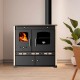 Brændekomfur Prometey Perfect Eco Lux med højre aftræk, elfenben, 7.5kW | Brændeovn med bageovn | Brændeovne |