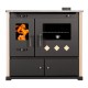 Brændekomfur Prometey Perfect Practik Lux, elfenben, højre flue, 9.5kW |  |  |