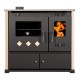 Brændekomfur Prometey Perfect Practik Lux, elfenben, venstre flue, 9.5kW |  |  |
