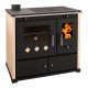 Brændekomfur Prometey Perfect Practik Lux, elfenben, venstre flue, 9.5kW |  |  |