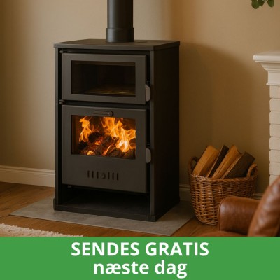 Brændeovn med vandtank med bageovn Balkan Energy Suzana, 11.6kW - 17.5kW - Brændeovn med vandtank