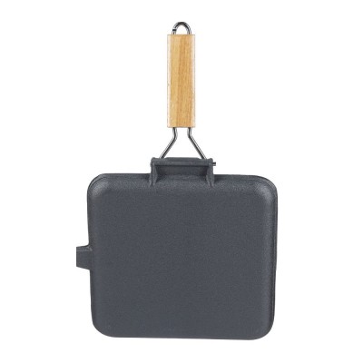 Grillpande i støbejern med foldbart træhåndtag, 24x24 cm - Produktsammenligning