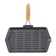 Grillpande i støbejern med foldbart træhåndtag, 35x21 cm |  |  |