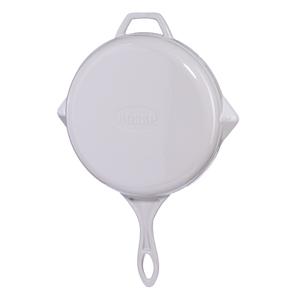 Emaljeret støbejernspande Hosse, Ivory, Ф28cm | Flad støbejernspande | Støbejernspande |