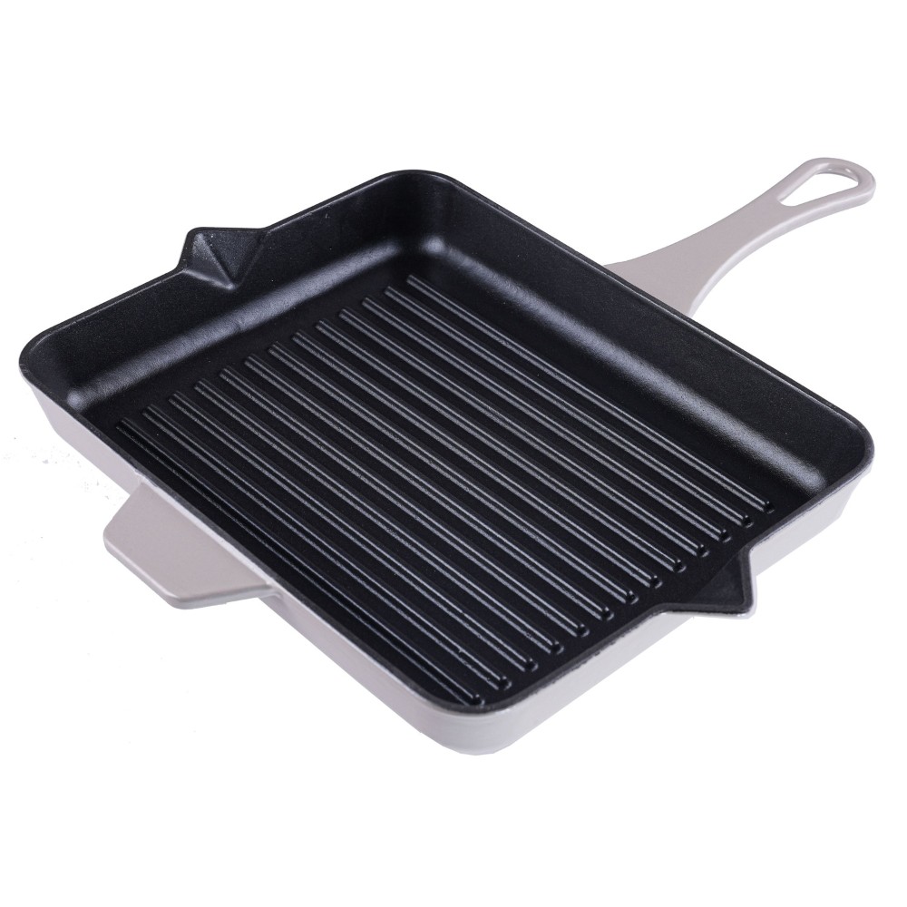 Emaljeret støbejernspande til grill Hosse, Ivory, 26x32cm | Støbejernspande til grill | Støbejernspande |