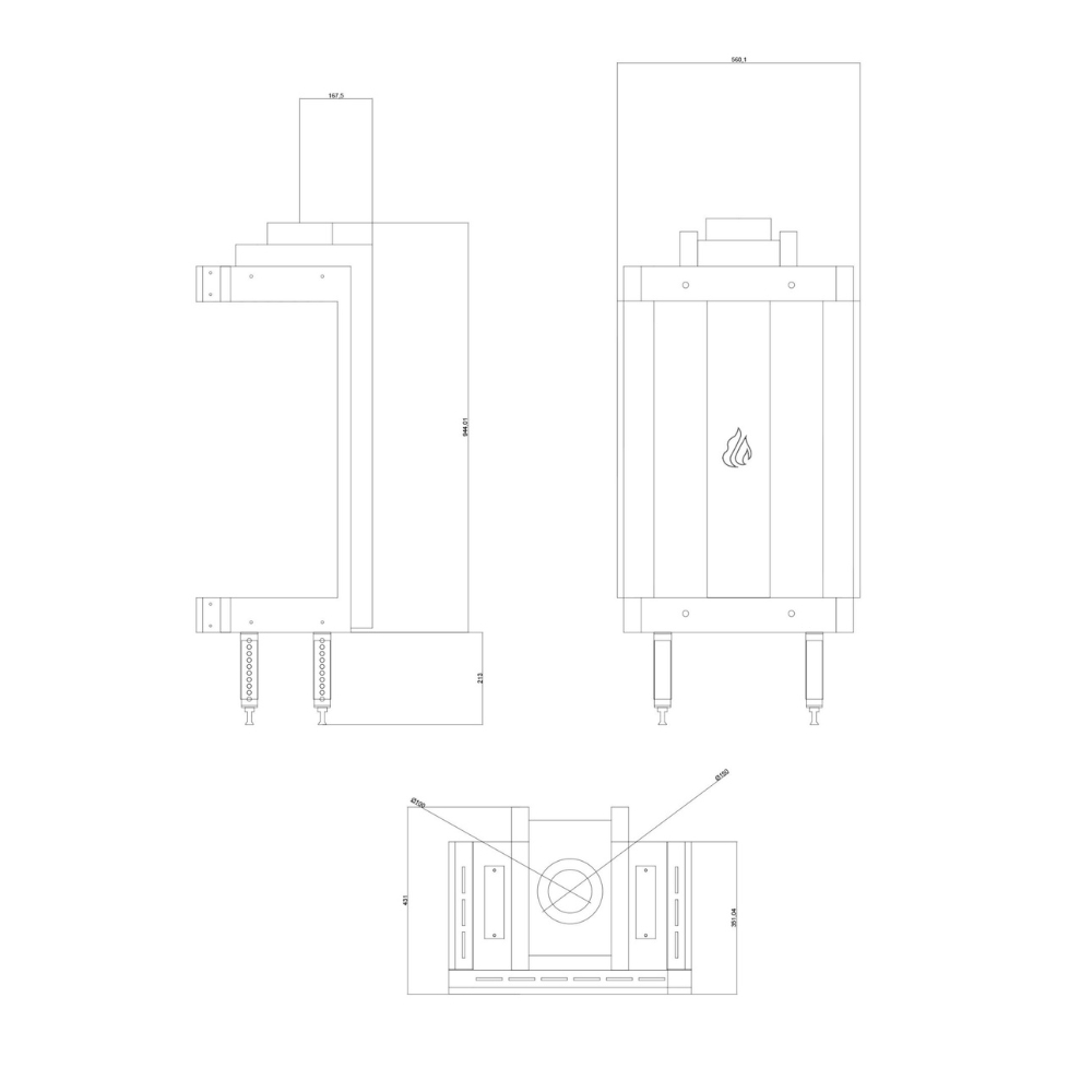 Gaspejs Velmora Fire GAS STANDING PANORAMA, 3.9kW - 6.0kW | Gaspejse | Pejse |