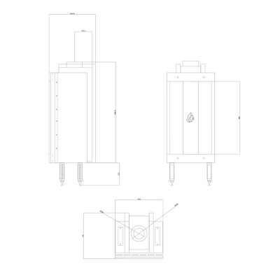 Gaspejs Velmora Fire GAS STANDING STRAIGHT, 3.9kW - 6.0kW - Velmora Fire