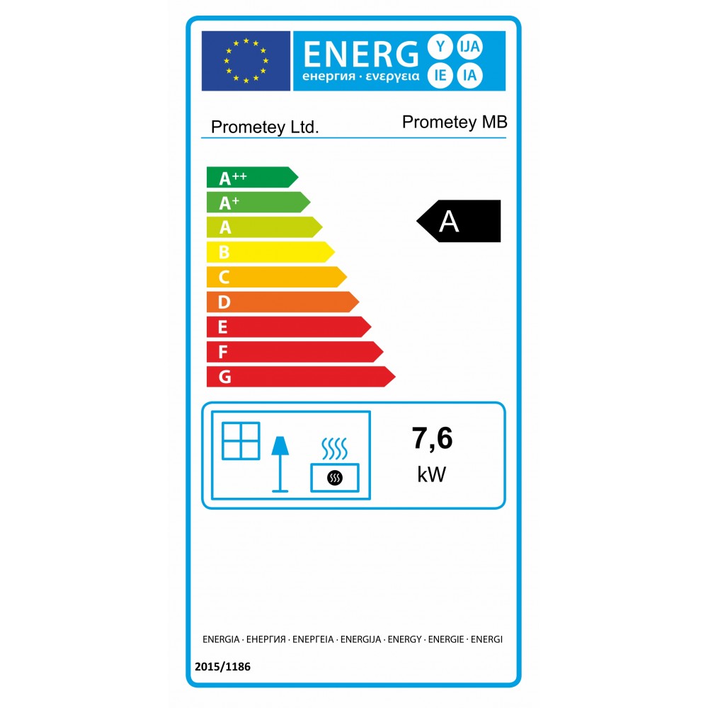 Brændeovn Prometey “Metal top”, 7.6kW | Konvektionsbrændeovne | Brændeovne |