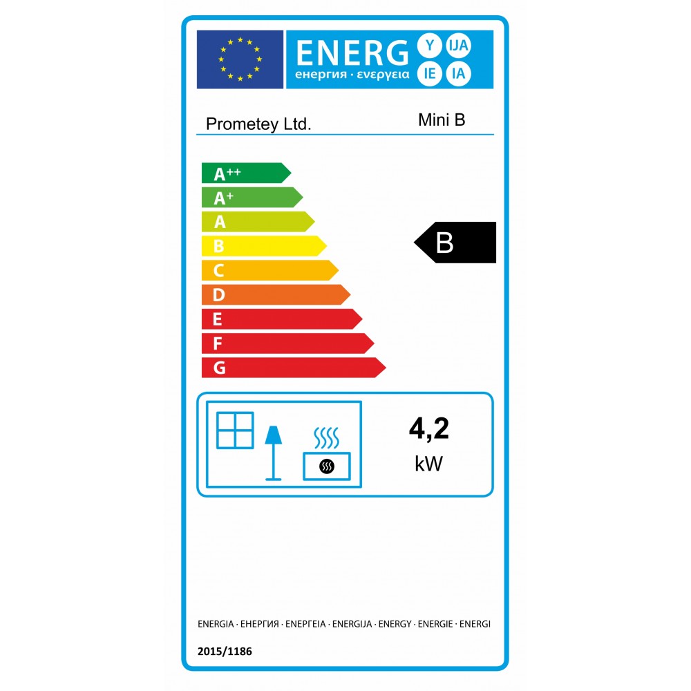 Brændeovn Prometey Mini B, 4.2kW | Konvektionsbrændeovne | Brændeovne |