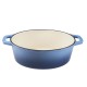 Emaljeret gryde i støbejern, blå, oval 33x27см |  |  |