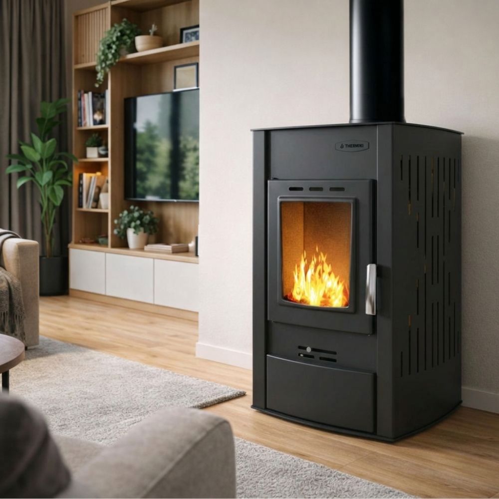 Brændeovn med vandtank Velmora Fire ATS HYDRO sort, 25kW | Konvektionsbrændeovne | Brændeovne |