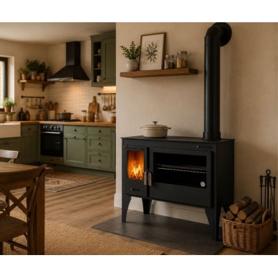 Brændekomfur Velmora Fire ATS ΜΑSΙΝΑ PLUS 500, 11.2kW - Brændekomfurer
