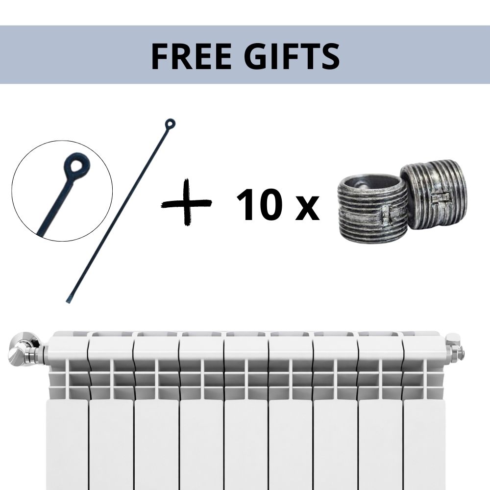 Komplet sæt aluminium radiatorer Helyos Evo H700, 10 stk. x 10 sektioner | Aluminium radiatorer | Radiatorer |