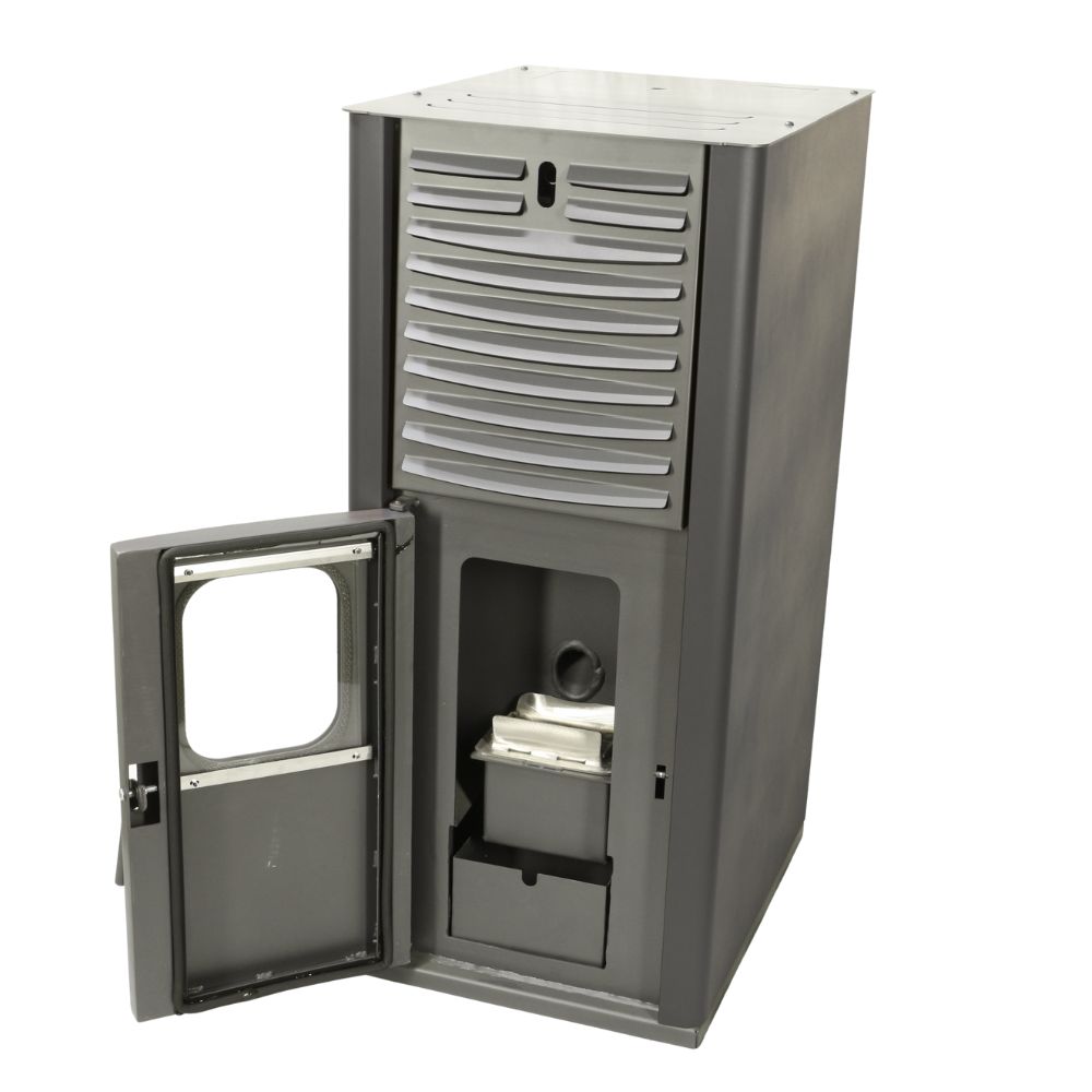 Pilleovn med vandtank / Pilleovn til centralvarme Mytherm IOLI TSA 27 grå, med ventilator, 29.5kW | Pilleovne med vandtank / Pilleovne til centralvarme | Pilleovne |