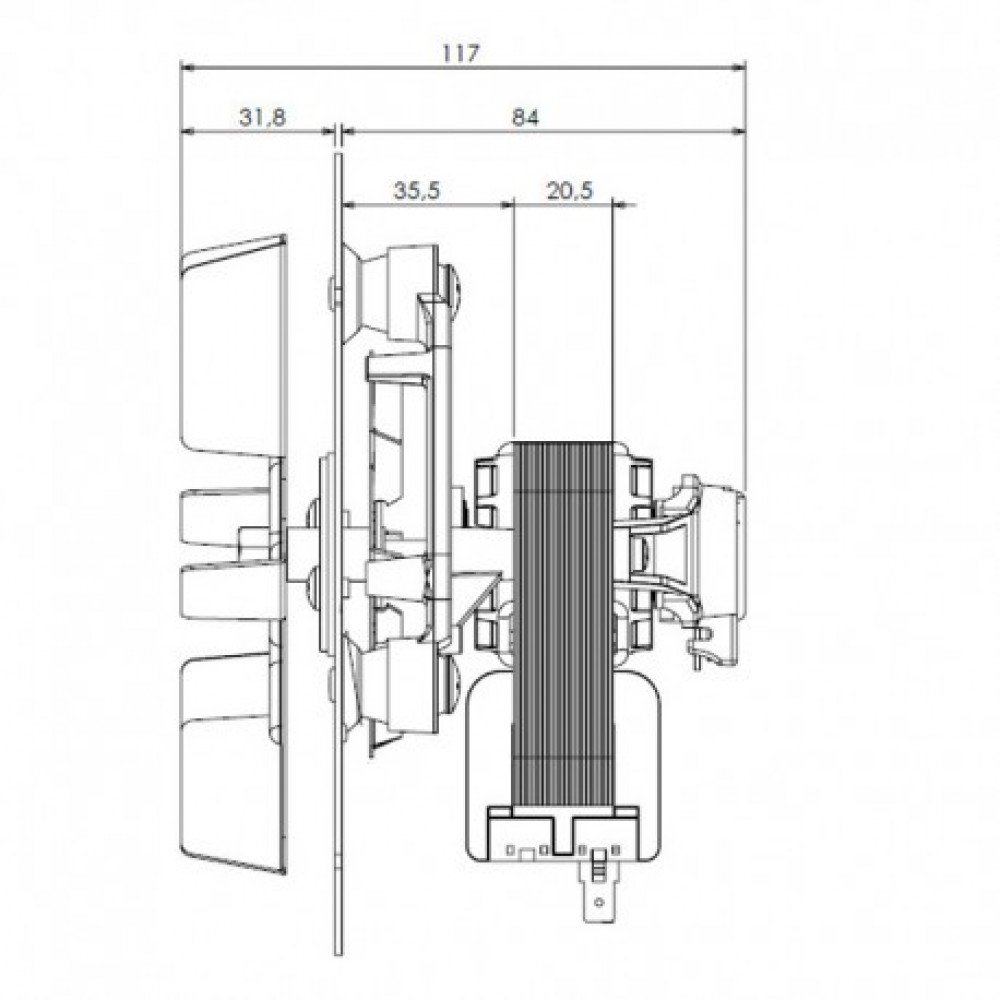 Røgventilator TRIAL CAF15Y-120S til pilleovne Caminetti Montegrappa | Ventilatorer og blæsere til pilleovn | Reservedele til Pilleovn |