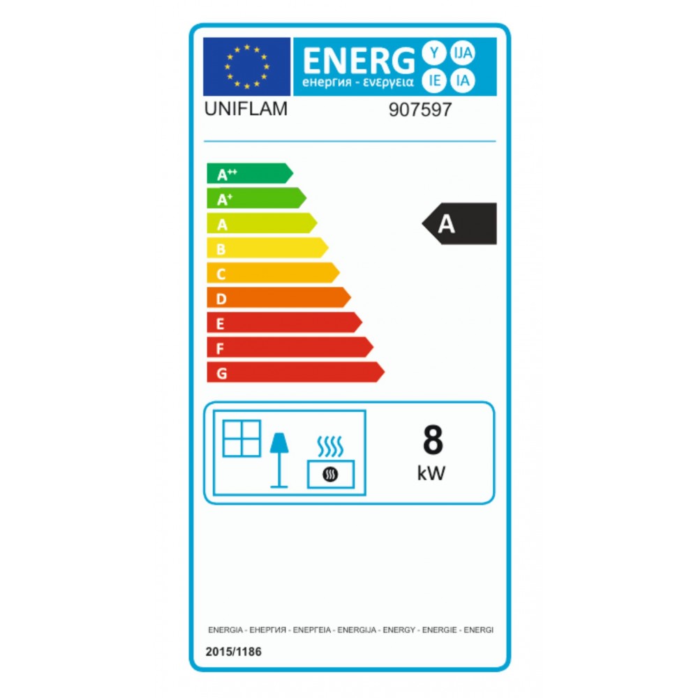 Pejs UNIFLAM 600 PLUS ECO med spjæld, 8kW | Pejseindsats | Pejse |