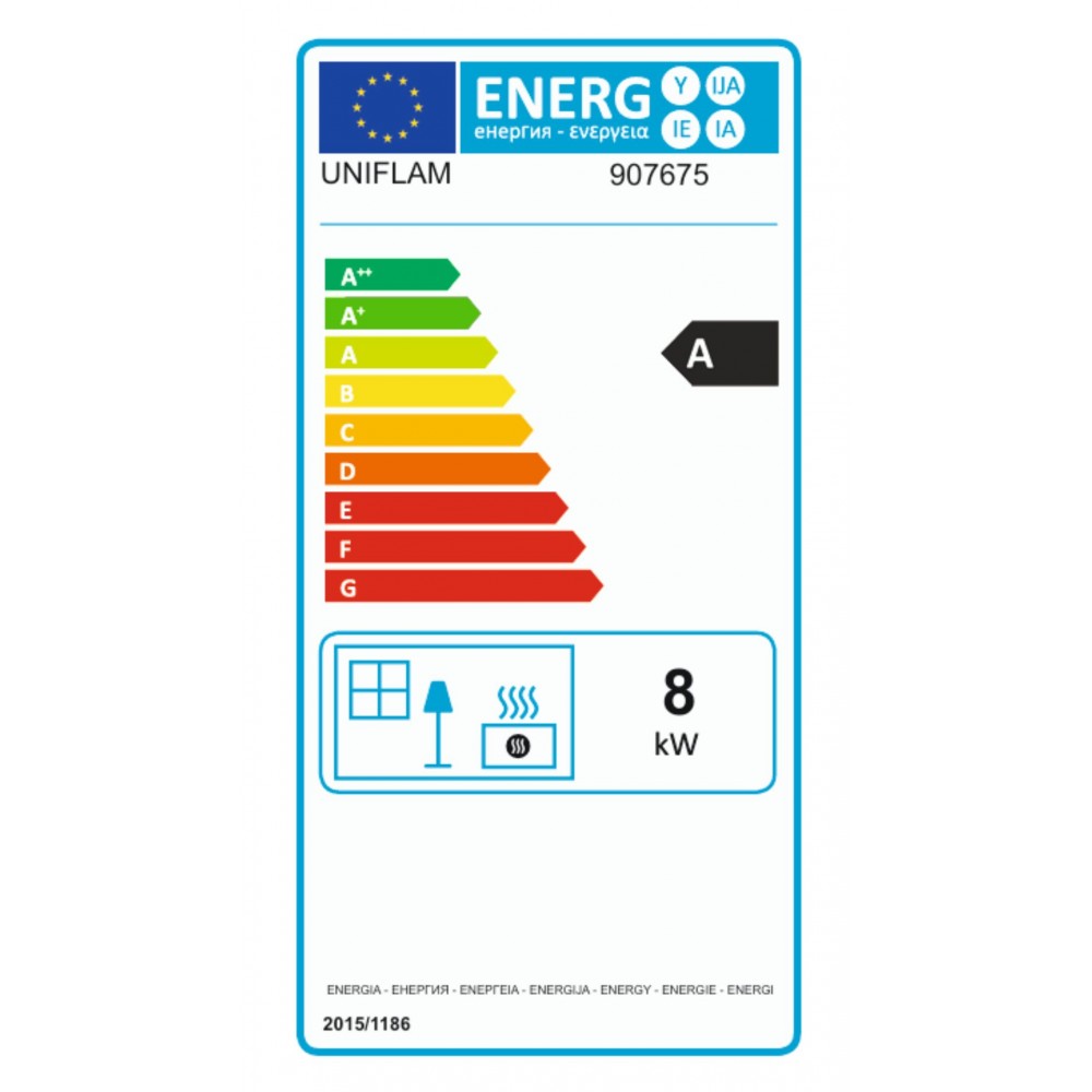 Pejs UNIFLAM 700 ECO med spjæld og lufttilførsel, 8kW | Pejseindsats | Pejse |