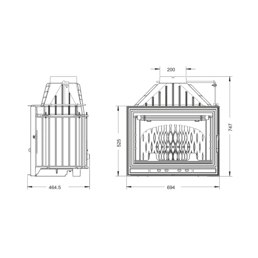 Pejs UNIFLAM 700 OPTIMA ECO med spjæld, 12kW | Pejseindsats | Pejse |