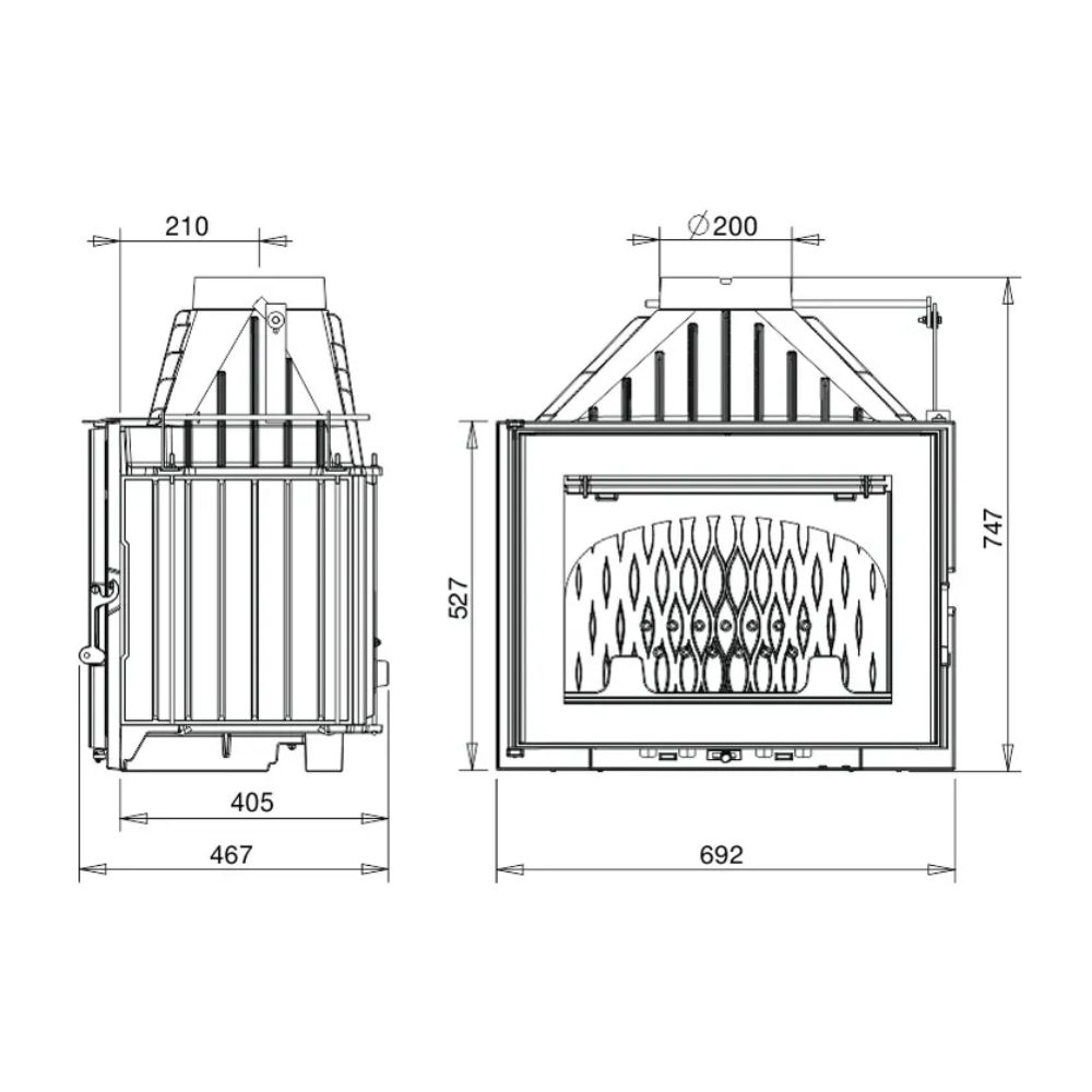 Pejs UNIFLAM 700 PLUS ECO med spjæld, 12kW | Pejseindsats | Pejse |