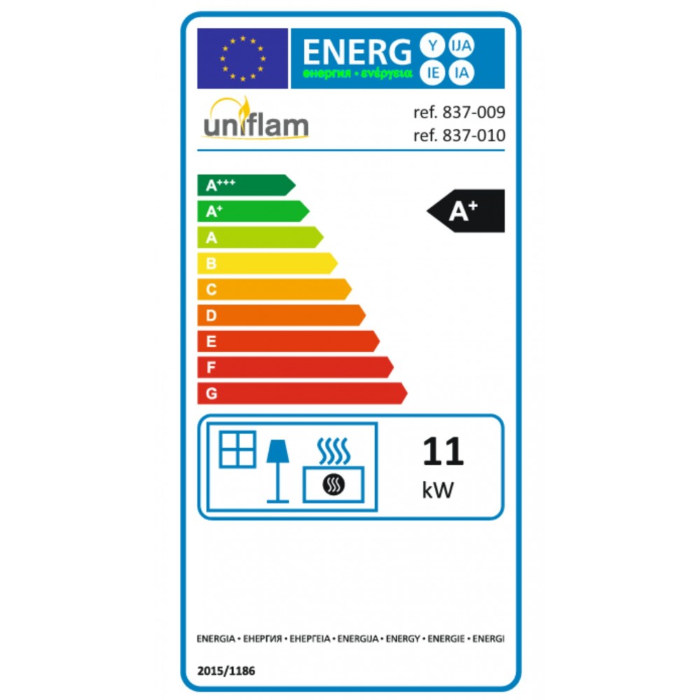 Pejs UNIFLAM 760 DURO med luftkanaler og lufttilførsel, 11 kW | Pejseindsats | Pejse |