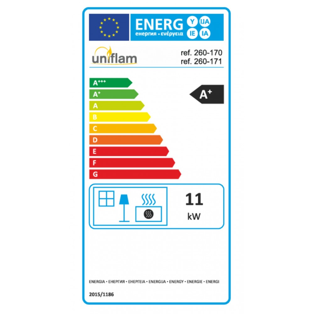 Pejs UNIFLAM 760 EVO med løftelem og lufttilførsel, 11kW | Pejseindsats | Pejse |