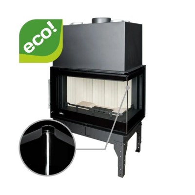 Pejs UNIFLAM 760 EVO PBS med luftkanaler og lufttilførsel, buet glas, højre side, 10kW - Uniflam