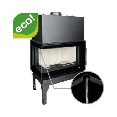 Pejs UNIFLAM 860 EVO PBS med luftkanaler og lufttilførsel, buet glas, venstre side, 15kW - Uniflam