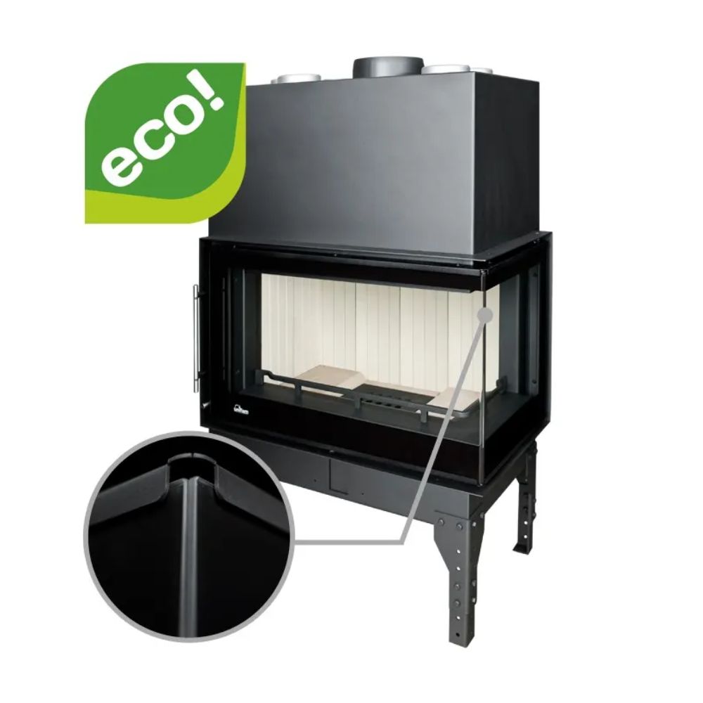 Pejs UNIFLAM 860 EVO PBS med luftkanaler og lufttilførsel, højre side, 15kW | Pejseindsats | Pejse |