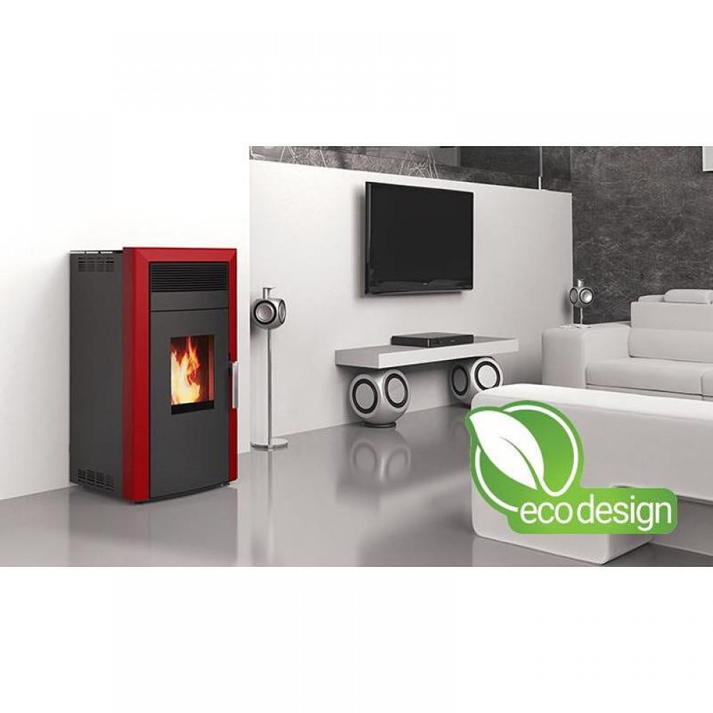 Pilleovn med vandtank / Pilleovn til centralvarme Alfa Plam Commo 15 Bordeaux, 15kW | Pilleovne med vandtank / Pilleovne til centralvarme | Pilleovne |