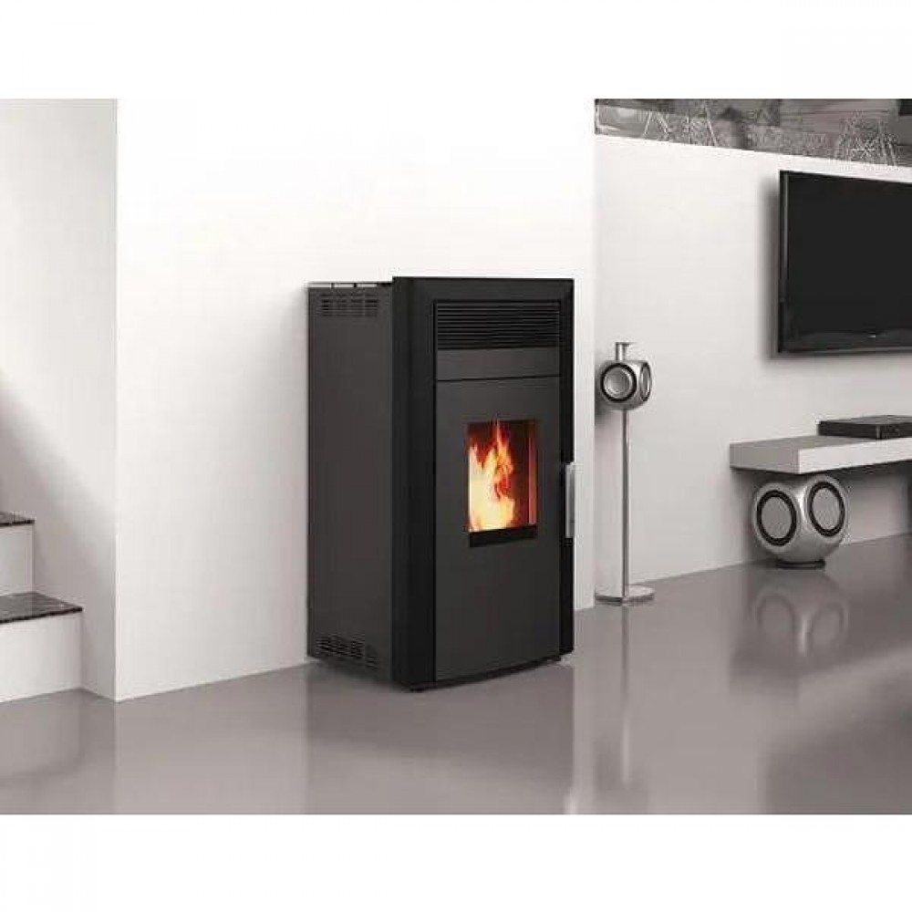 Pilleovn med vandtank / Pilleovn til centralvarme Alfa Plam Commo 15 Sort, 15kW | Pilleovne med vandtank / Pilleovne til centralvarme | Pilleovne |