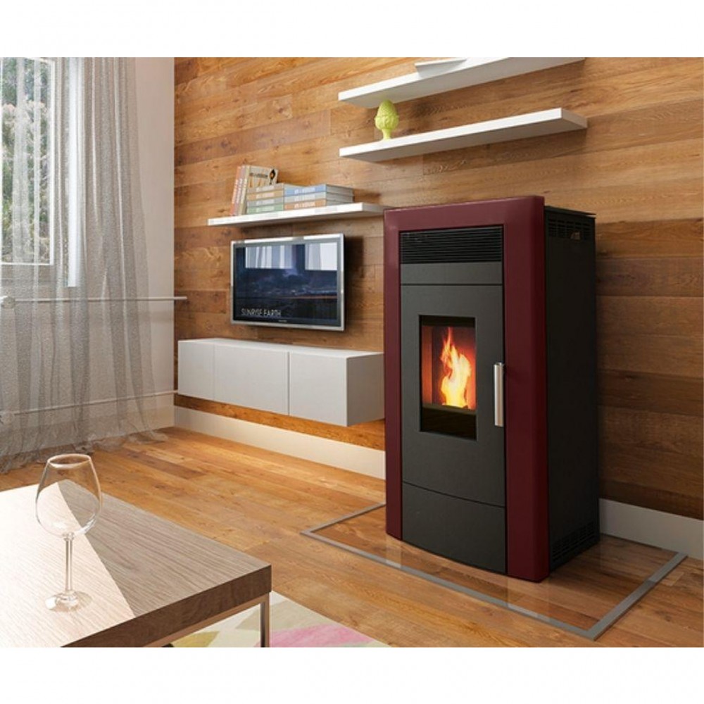Pilleovn med vandtank / Pilleovn til centralvarme Alfa Plam Commo Bordeaux, 22.5kW | Pilleovne med vandtank / Pilleovne til centralvarme | Pilleovne |