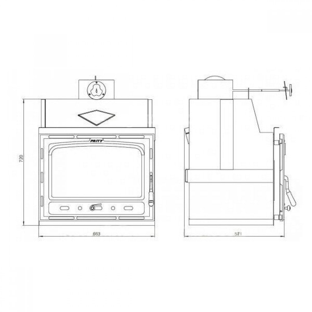 Pejseindsats Prity C, 15.8 kW | Pejseindsats | Pejse |