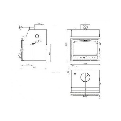 Pejs med vandtank Prity C W18, 23.5 kw - Pejse