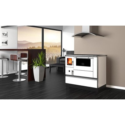 Brændekomfur Alfa Plam Dominant 90H, Hvid, 6.5 kW - Produktsammenligning