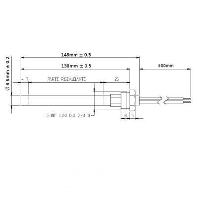 Gløderør / Eltænder til pilleovn Prity, AMG, Cadel, Dielle, Kalon, Good Fire m.fl., samlet længde 148 mm, 300W - Produktsammenligning