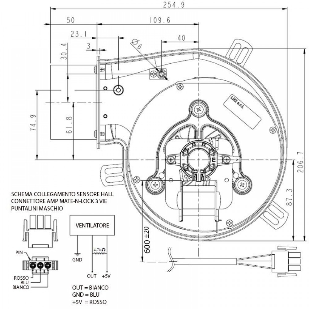Røgsuger till pilleovn Eco Spar, Nordica Extraflame, Palazzetti, Piazzetta, Sideros, Palladio og andre, 160m³/h 50W 300Pa | Ventilatorer og blæsere til pilleovn | Reservedele til Pilleovn |