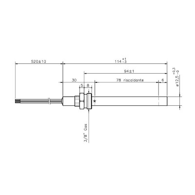 Gløderør / Eltænder til pilleovne Ecoteck, Ravelli m.fl., samlet længde 114 mm, 250W - Produktsammenligning