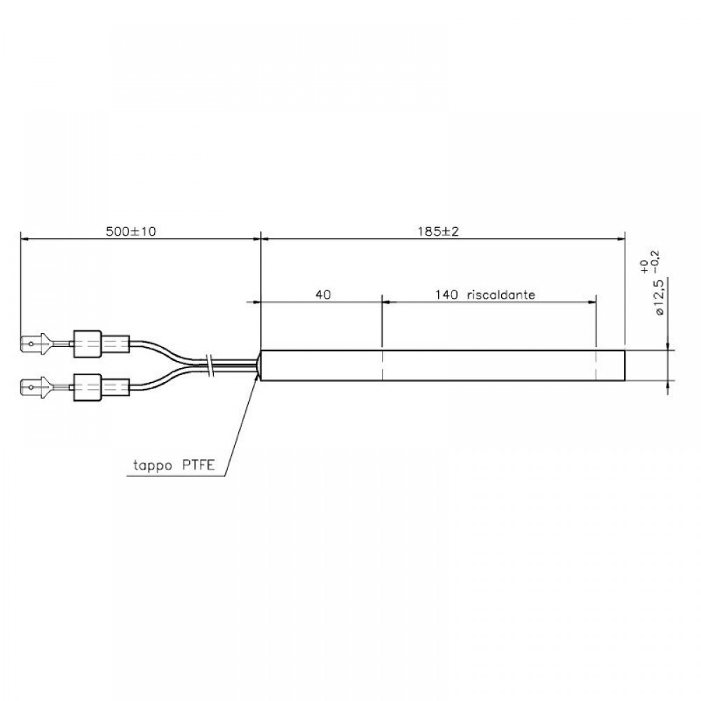 Gløderør / Eltænder til pilleovne La Nordica m.fl., samlet længde 185 mm, 400W | Gløderør til pilleovn | Reservedele til Pilleovn |