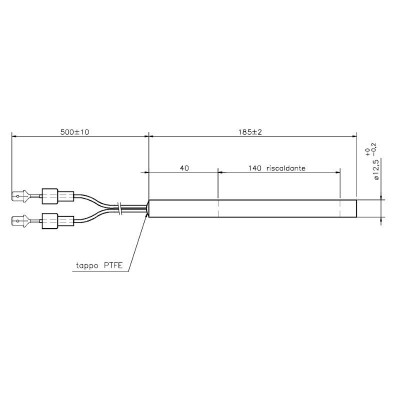 Gløderør / Eltænder til pilleovne La Nordica m.fl., samlet længde 185 mm, 400W - Produktsammenligning