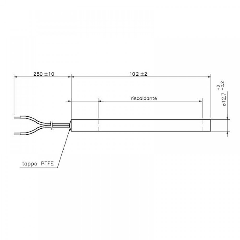 Gløderør / Eltænder til pilleovne Arce, Cadel, Eurofiamma, Eurosteack m.fl., total længde 101mm, 300W | Gløderør til pilleovn | Reservedele til Pilleovn |