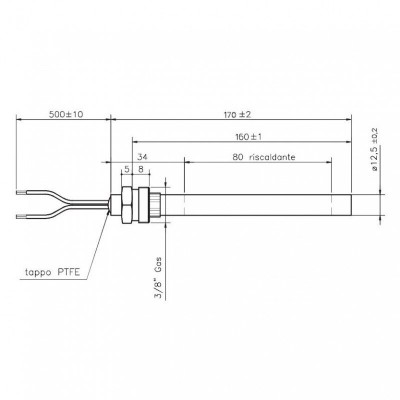Gløderør / Eltænder til pilleovne BURNiT, Palazzetti, Royal, Pasqualicchio m.fl., total længde 170 mm, 350W - Produktsammenligning