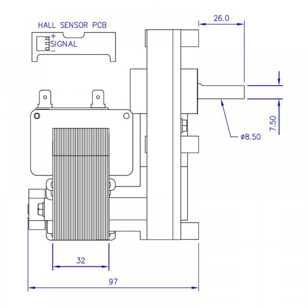 Røggasmotor til pilleovn Mellor FB1183, 3RPM til pilleovn Clam m.fl | Røggasmotor til Pilleovn | Reservedele til Pilleovn |
